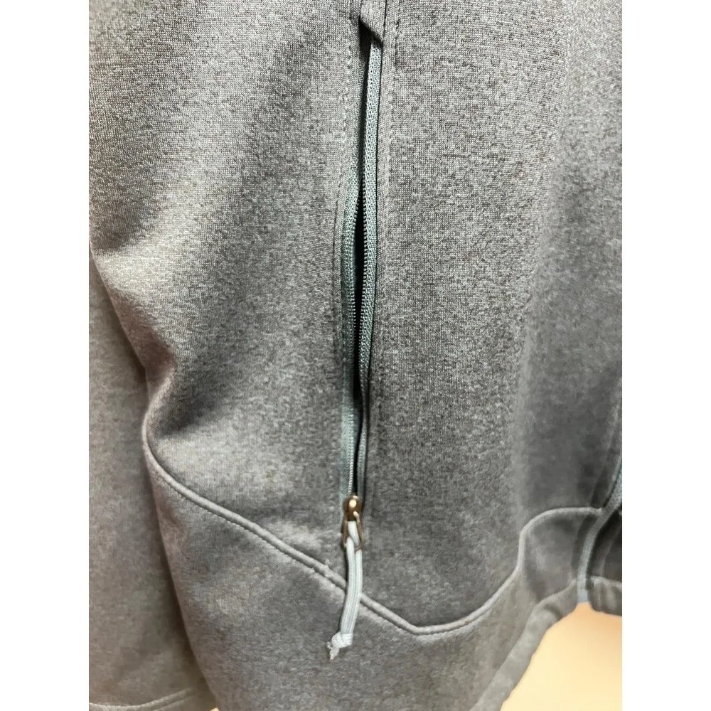 The North Face Mens Large Dark Grey Heather Full Zip Windwall Soft Shell Jacket